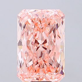 15.15 ct, Fancy Intense Orangy Pink/VVS2, Radiant cut IGI Graded Diamond