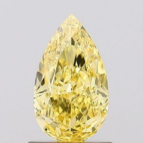 2.95 ct, Fancy Vivid Yellow/VS2, Pear cut IGI Graded Diamond