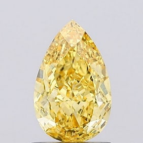2.42 ct, Fancy Vivid Yellow/VS2, Pear cut IGI Graded Diamond