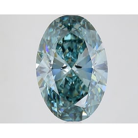 4.13 ct, Fancy Vivid Greenish Blue/VS1, Oval cut IGI Graded Diamond