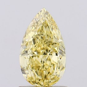 2.02 ct, Fancy Vivid Yellow/VS2, Pear cut IGI Graded Diamond