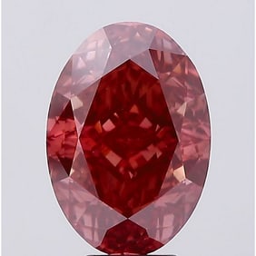 7.08 ct, Fancy Deep Brownish Pink/VVS2, Oval cut IGI Graded Diamond