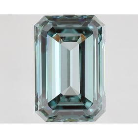 14.82 ct, Fancy Vivid Bluish Green/VS1, Emerald cut IGI Graded Diamond