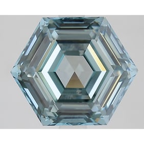 3.18 ct, Fancy Intense Greenish Blue/VS1, Hexagonal cut IGI Graded Diamond