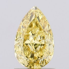 2.51 ct, Fancy Vivid Yellow/VS2, Pear cut IGI Graded Diamond