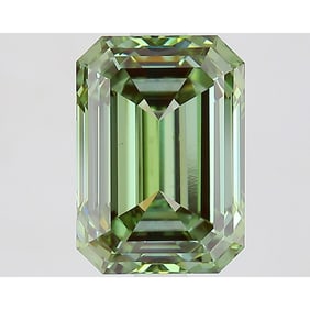 2.65 ct, Fancy Vivid Green/VS2, Emerald cut IGI Graded Diamond
