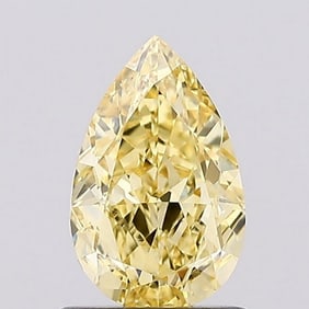4.11 ct, Fancy Intense Yellow/VS2, Pear cut IGI Graded Diamond
