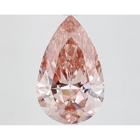 4.73 ct, Fancy Vivid Brownish Pink/VVS2, Pear cut IGI Graded Diamond