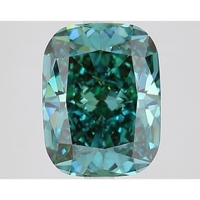 4.16 ct, Fancy Vivid Green/VS2, Cushion cut IGI Graded Diamond