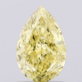 2.06 ct, Fancy Vivid Yellow/VS1, Pear cut IGI Graded Diamond