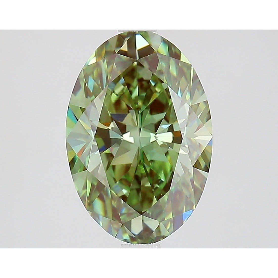 2.93 ct, Fancy Vivid Green/VVS2, Oval cut IGI Graded Diamond: Click here to view HD 360 Spinning Image Click here to view Certificate Report IGI Graded S