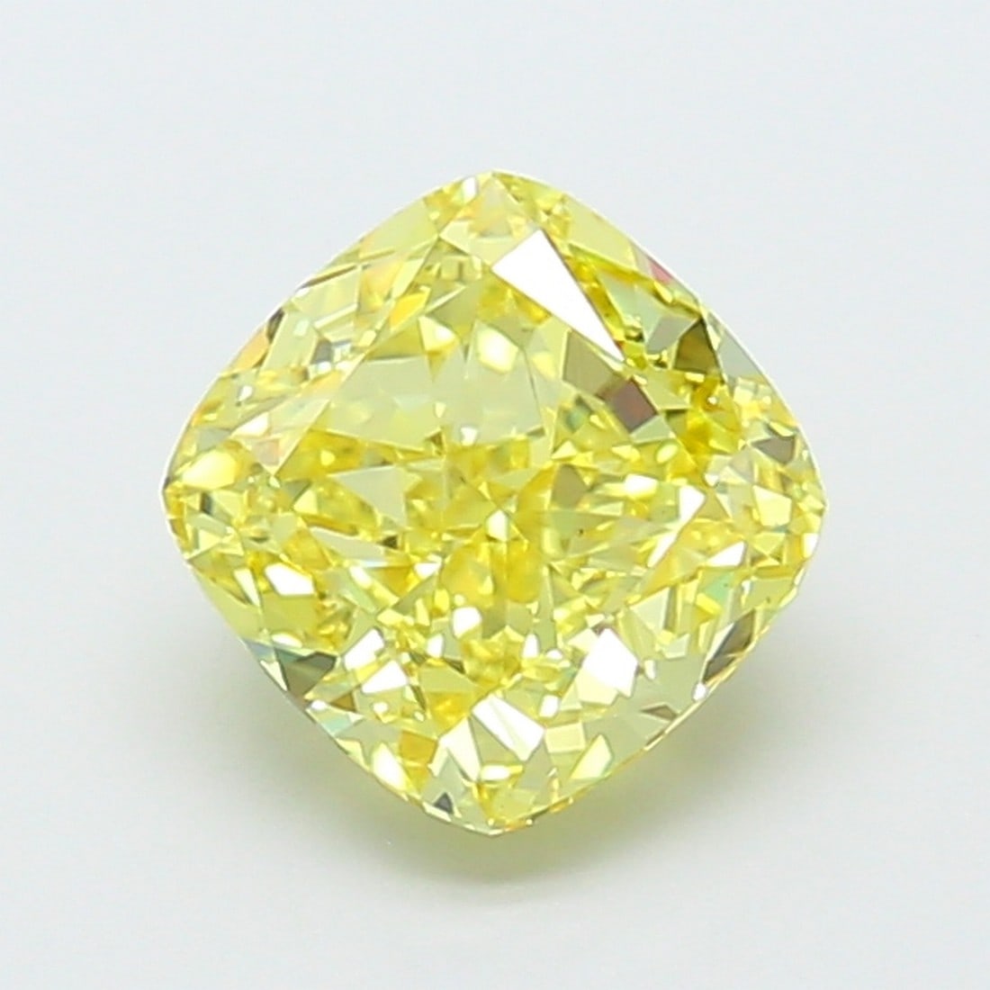 4.09 ct, Fancy Vivid Yellow/VS1, Cushion cut IGI Graded Diamond: Click here to view HD 360 Spinning Image Click here to view Certificate Report IGI Graded