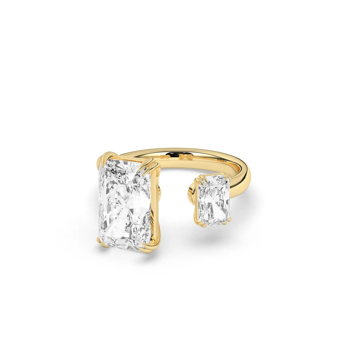 14kt Yellow Gold 6tcw Toi Et Moi Emerald cut Diamond Ring: Gold Type: 14kt Yellow Gold Gold weight (gram): 6 Total Carat Weight of Lab Grown Diamonds (Approximate): 6 Total # of Lab Grown Diamonds: 2 Shape of Lab Grown Diamonds: Emerald Lab Grown Di