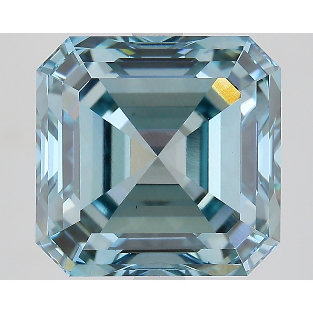5.51 ct, Fancy Intense Greenish Blue/VS1, Square Emerald cut IGI Graded Diamond (1 of 3)