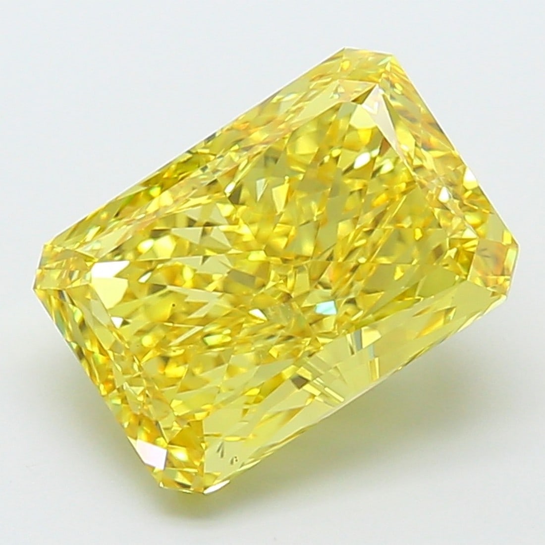 9.61 ct, Fancy Vivid Yellow/VS1, Radiant cut IGI Graded Diamond (1 of 3)