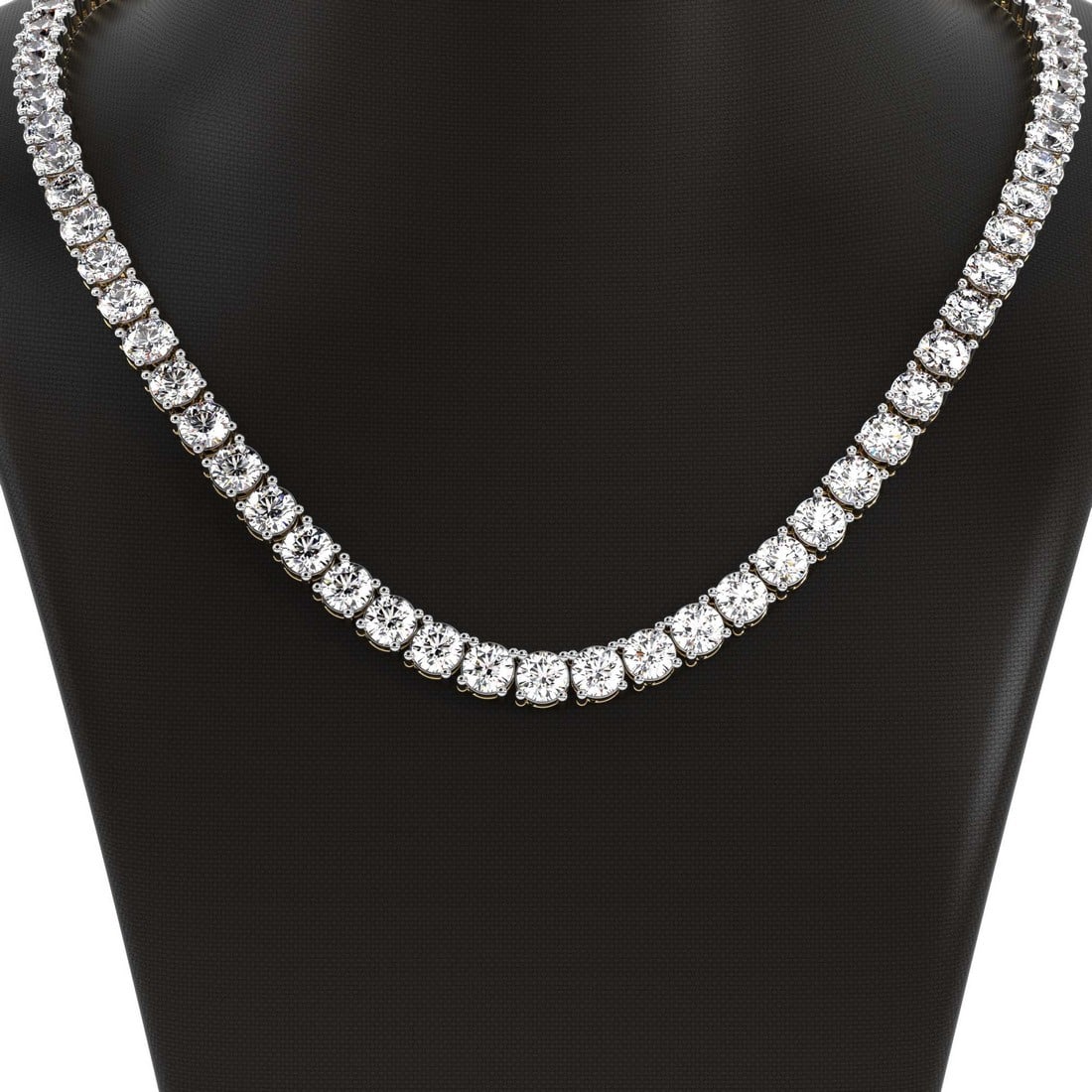 14Kt Yellow Gold 10 ct. Diamond Round Tennis Necklace (1 of 5)