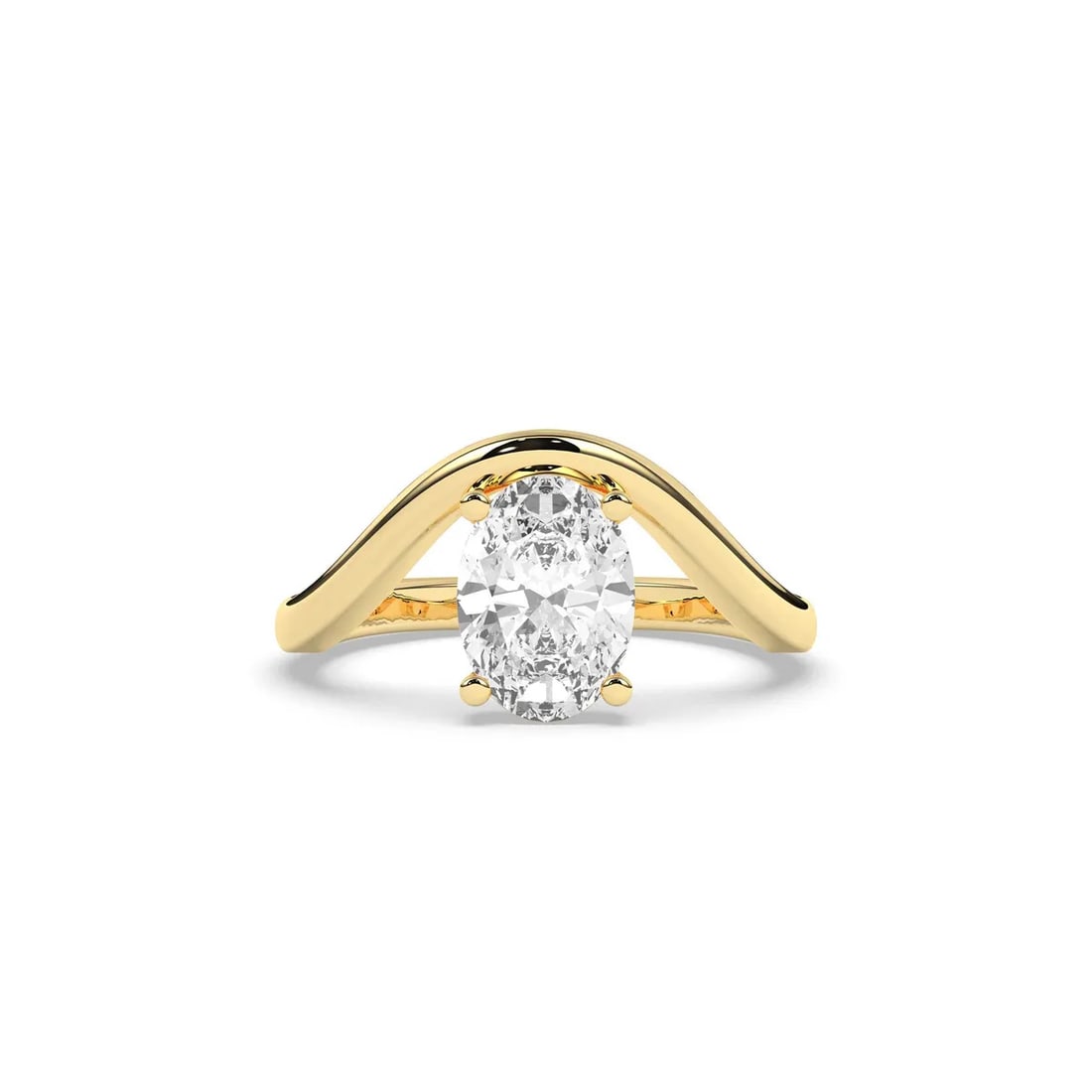 14kt Yellow Gold 2.75tcw Oval cut Solitaire Diamond Curve Band: Gold Type: 14kt Yellow Gold Gold weight (gram): 5 Total Carat Weight of Lab Grown Diamonds (Approximate): 2.75 Total # of Lab Grown Diamonds: 1 Shape of Lab Grown Diamonds: Oval Lab Grown Di
