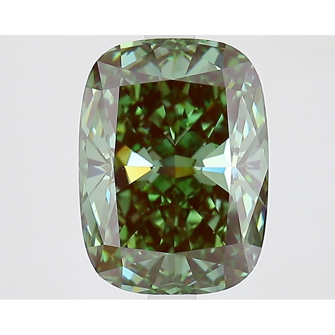 3.51 ct, Fancy Vivid Green/VVS2, Cushion cut IGI Graded Diamond (1 of 4)