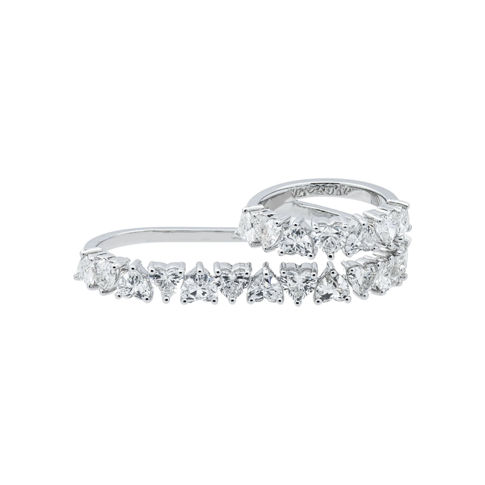 18kt White Gold 4tcw Two Finger Diamond Wrap Ring (1 of 4)