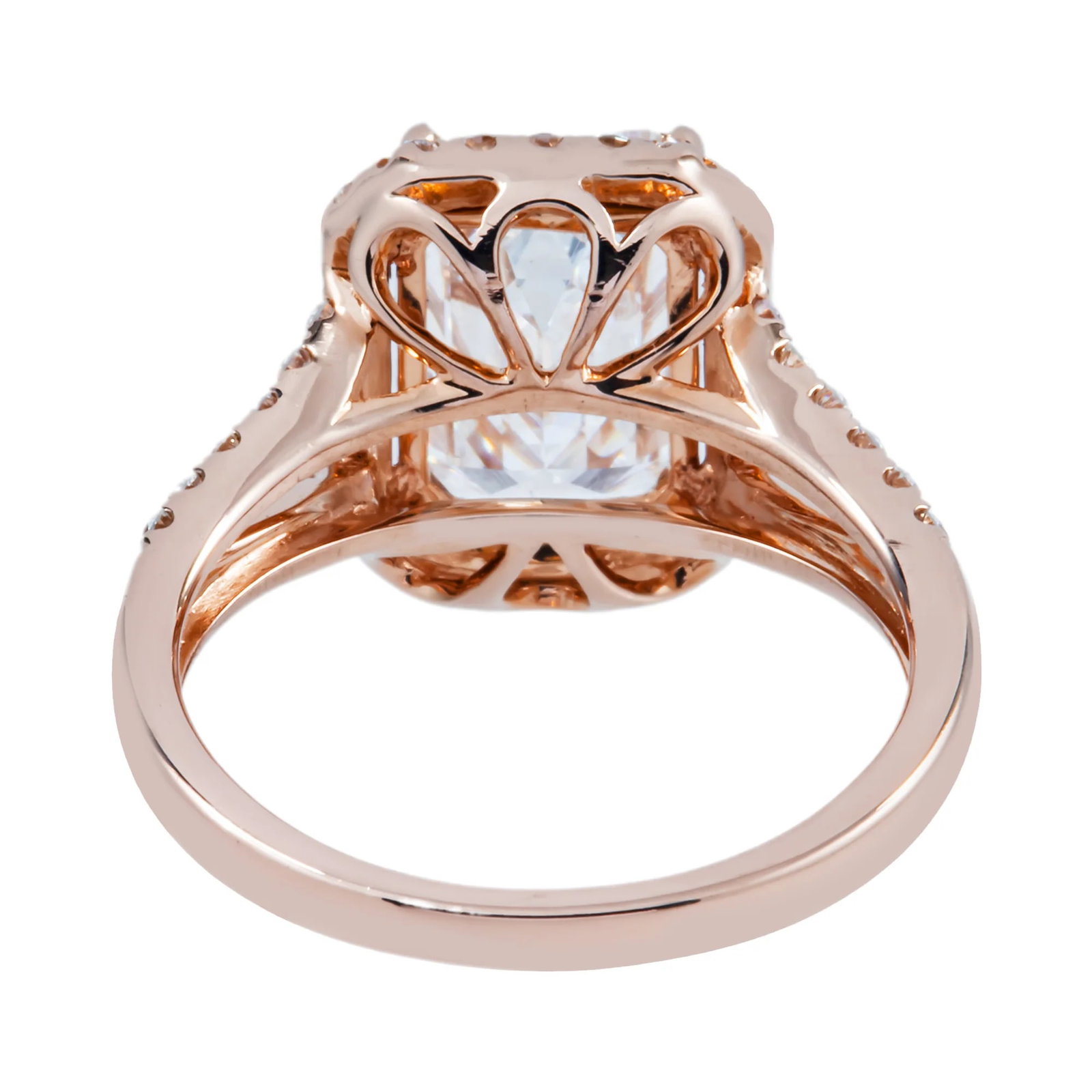14 kt Rose Gold 4.1tcw Emerald Cut Diamond Engagement Ring - 3