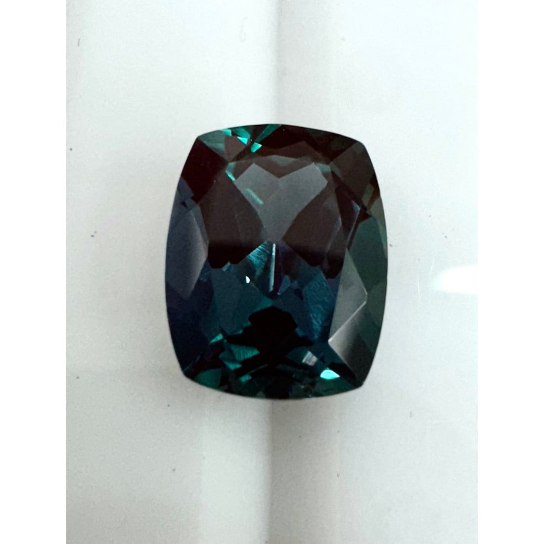 3.85 ct. (IGI) Cushion Mixed Cut Lab Grown Alexandrite: Click here to view Certificate Report IGI Graded Gemstone Type: Alexandrite (Lab Grown) Cut Shape: Cushion Mixed Measurement (Appro.