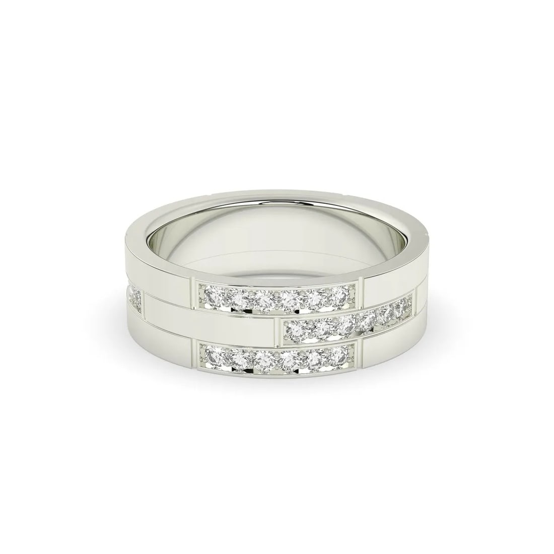 Platinum 1.25tcw Men's Wedding Band: Gold Type: Platinum Gold weight (gram): 12 Total Carat Weight of Lab Grown Diamonds (Approximate): 1.25 Total # of Lab Grown Diamonds: 21 Shape of Lab Grown Diamonds: Round Lab Grown Diamond