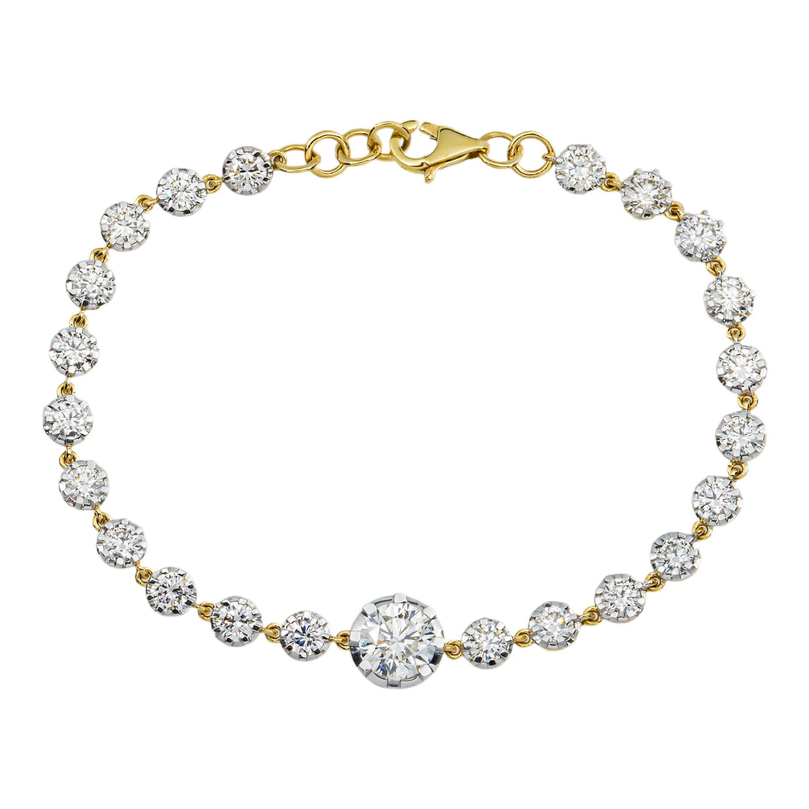 14kt Yellow Gold 5.28tcw Round Diamond Bracelet (1 of 4)