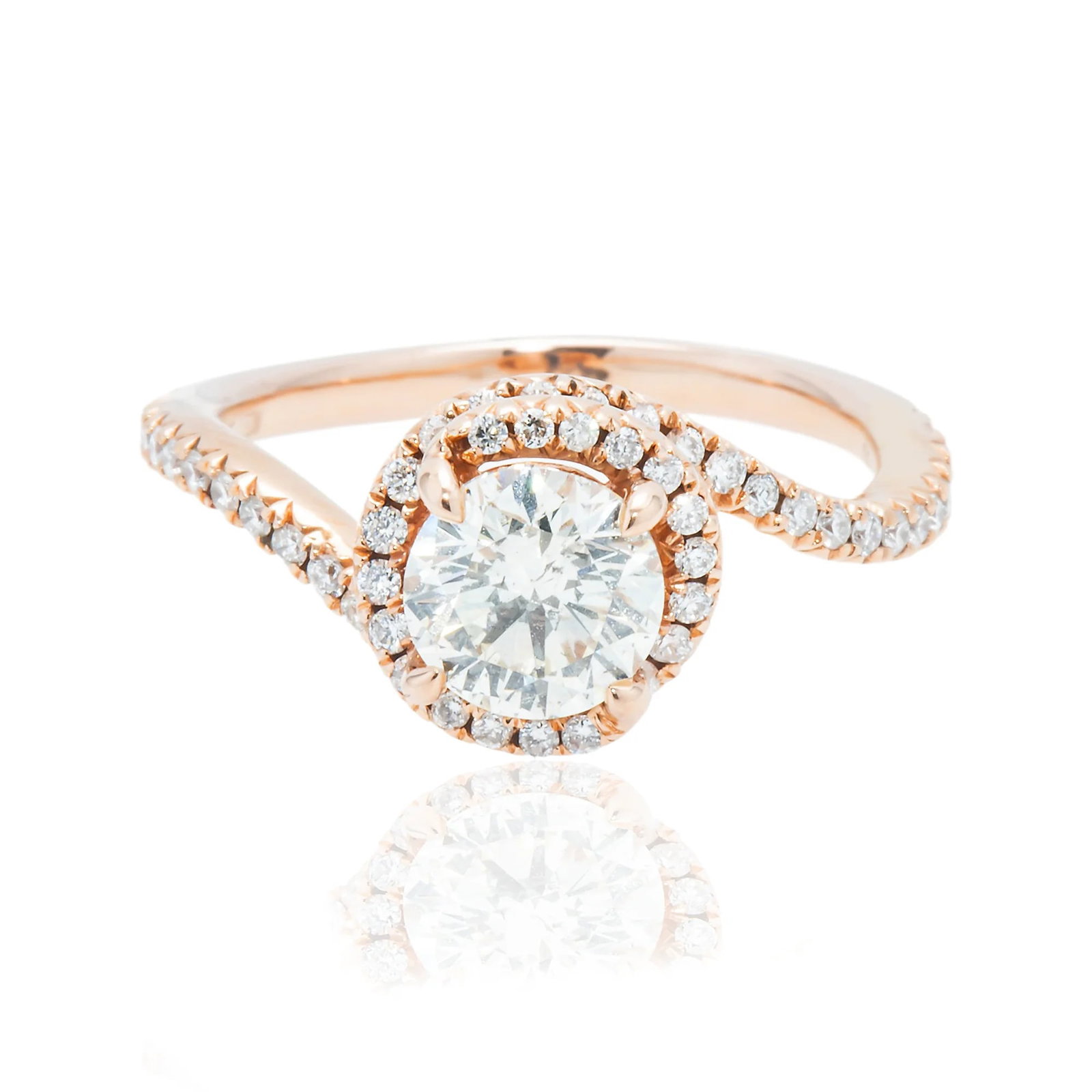 14 kt Rose Gold 1.5tcw Round Cut Diamond Pave Ring (1 of 4)
