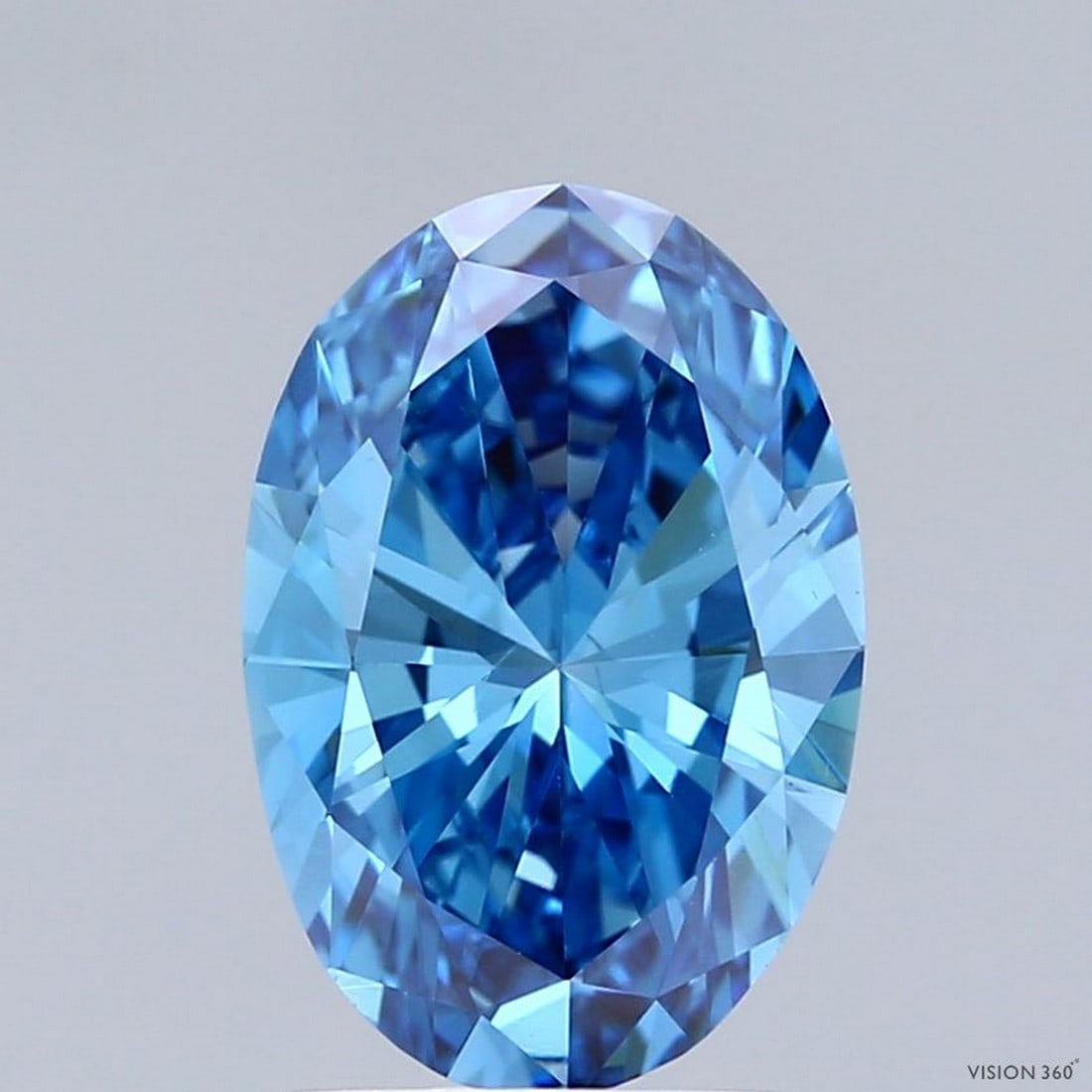 2.18 ct, Fancy Vivid Blue/VS2, Oval cut IGI Graded Diamond: Click here to view HD 360 Spinning Image Click here to view Certificate Report