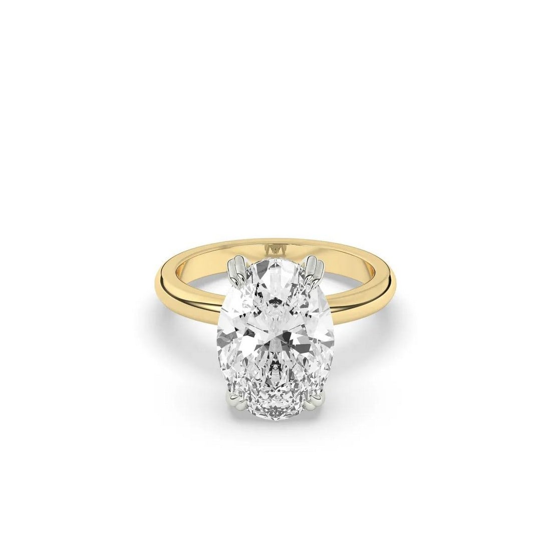 14kt Yellow Gold 4.28tcw Two Tone Hidden Accented Halo Oval cut Diamond Ring (1 of 4)