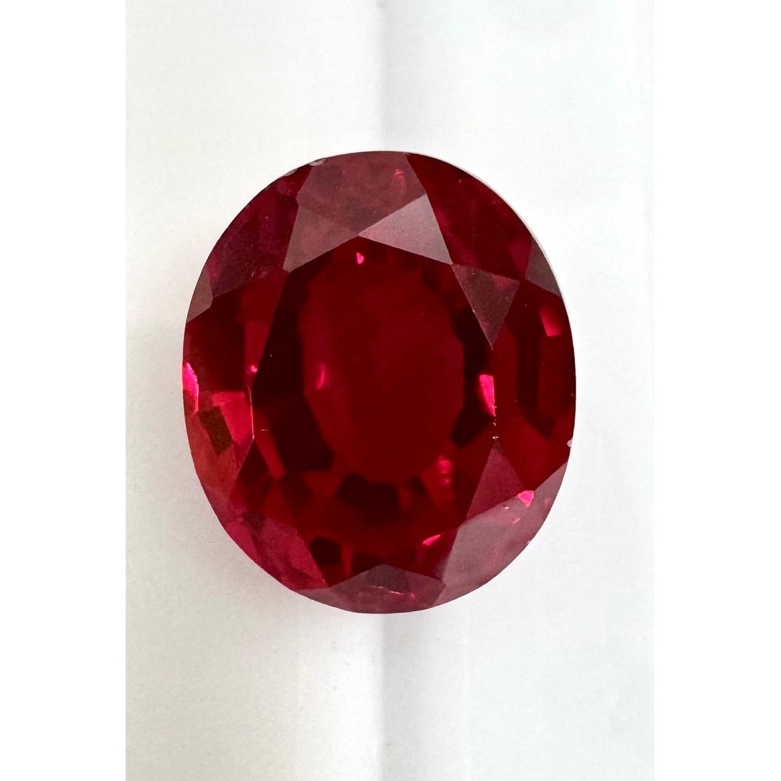 10.12 ct. (IGI) Oval Mixed Cut Lab Grown Red Ruby (1 of 4)