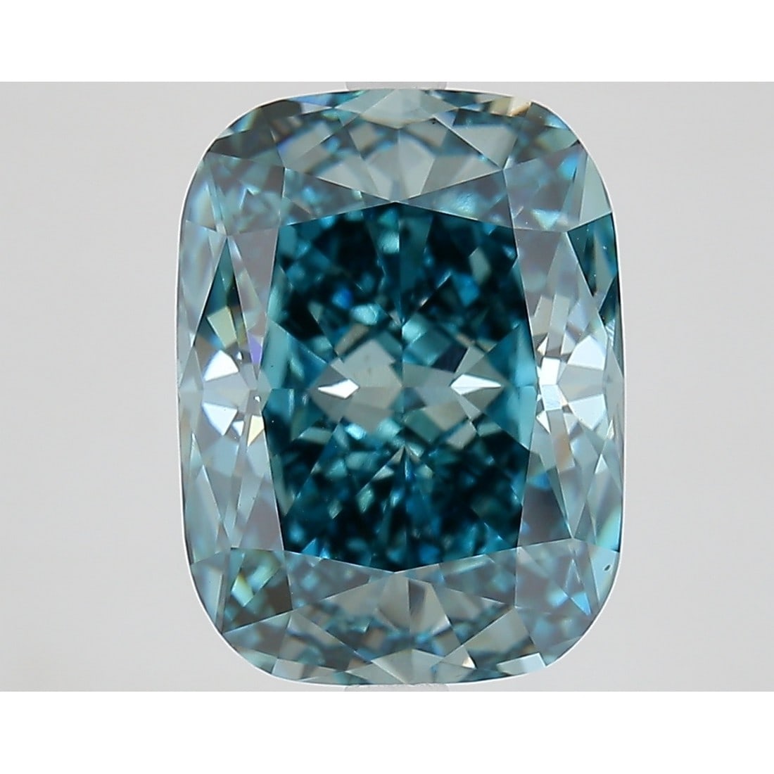 5.61 ct, Fancy Vivid Greenish Blue/VS1, Cushion cut IGI Graded Diamond (1 of 4)