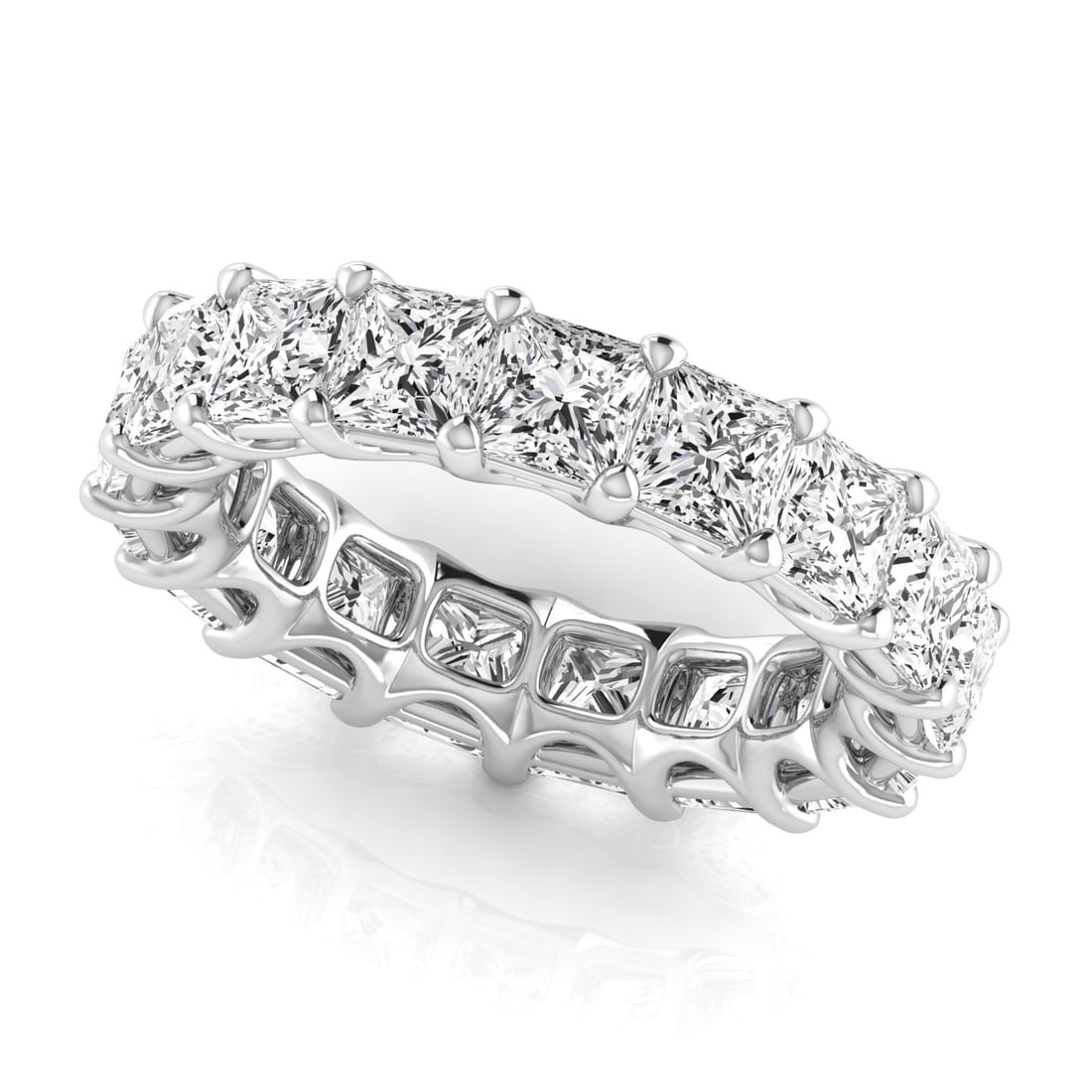 14kt White Gold 7.74 ct Princess Cut Diamond Eternity Band (1 of 5)