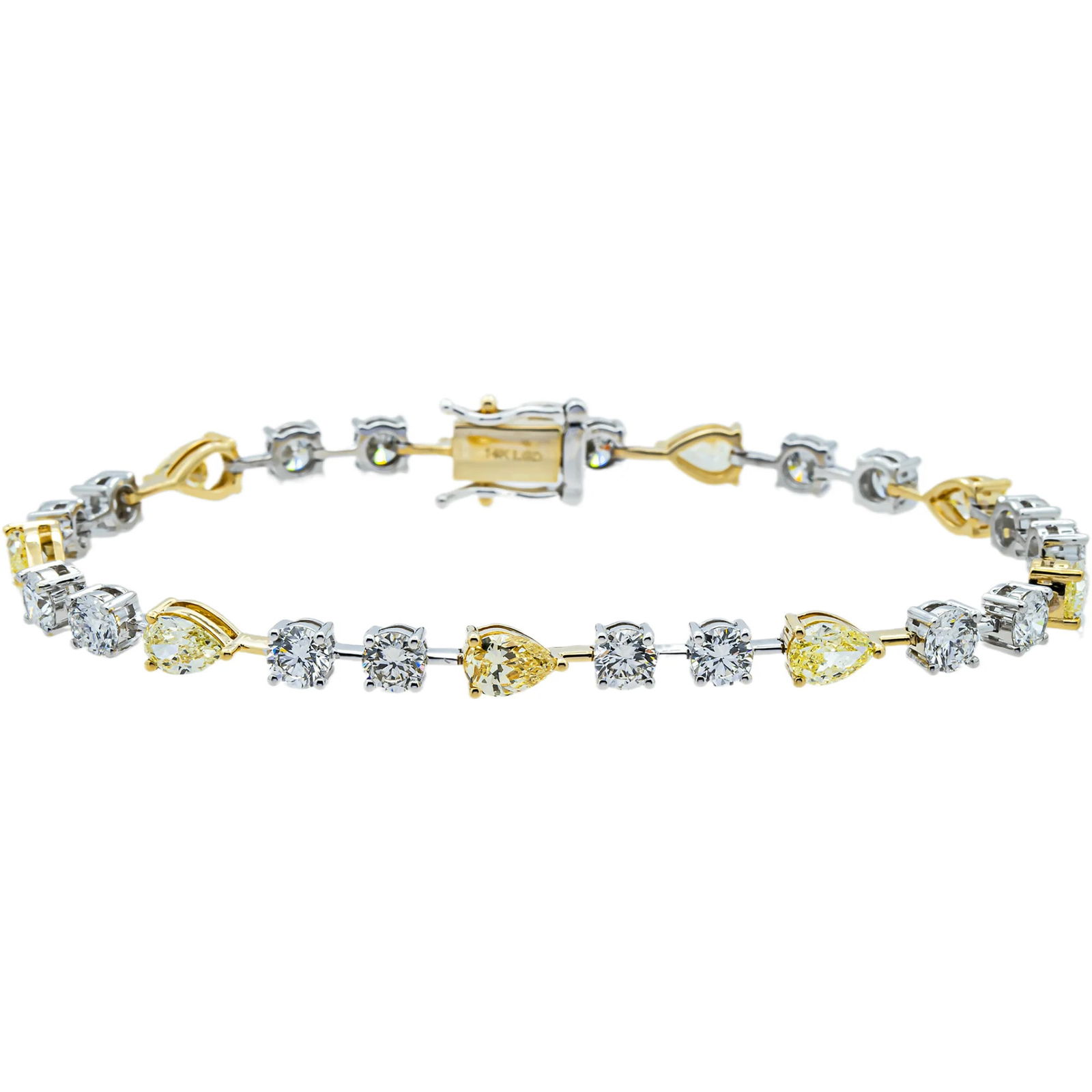 14kt White Gold 9tcw Fancy Color Diamond Bracelet (1 of 5)