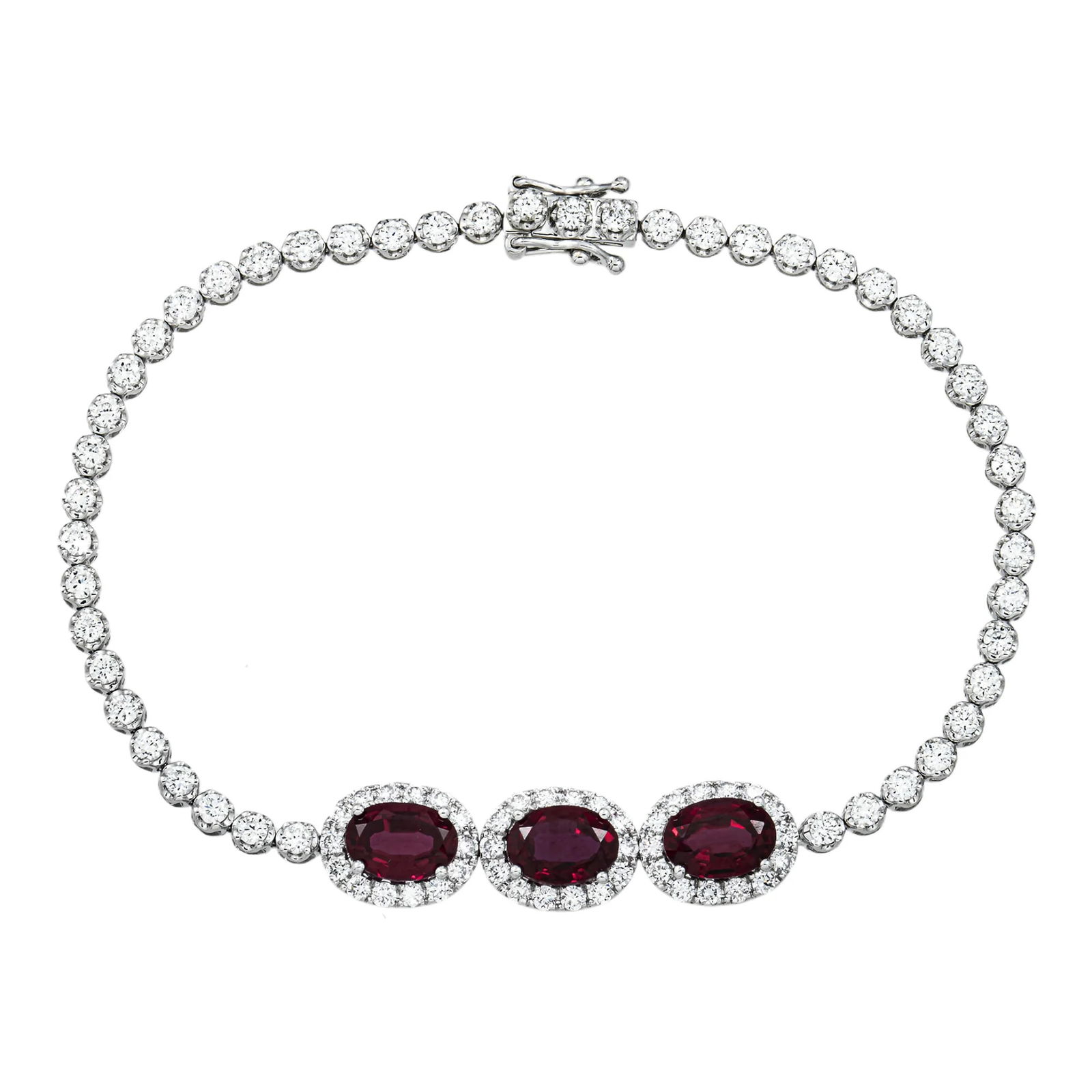 14kt White Gold 5.4tcw Ruby & Diamond Bracelet (1 of 4)