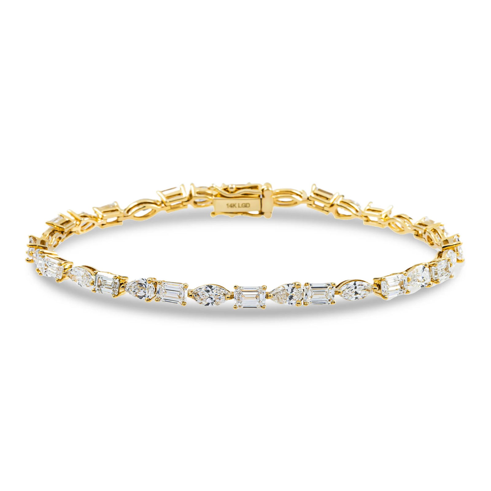14kt Yellow Gold 8.96tcw Mix Cut Diamond Tennis Bracelet (1 of 4)