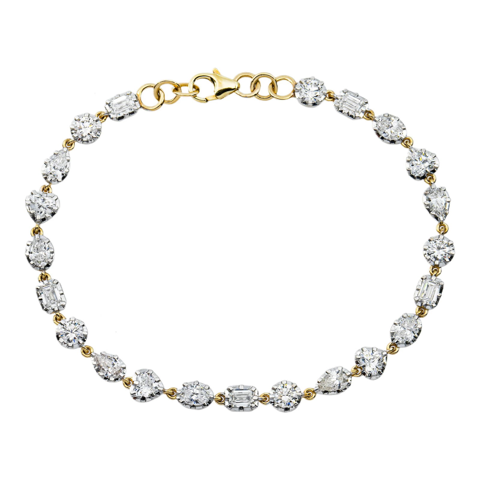 18kt Yellow Gold 4.22tcw Mix Cut Diamond Fancy Bracelet (1 of 4)