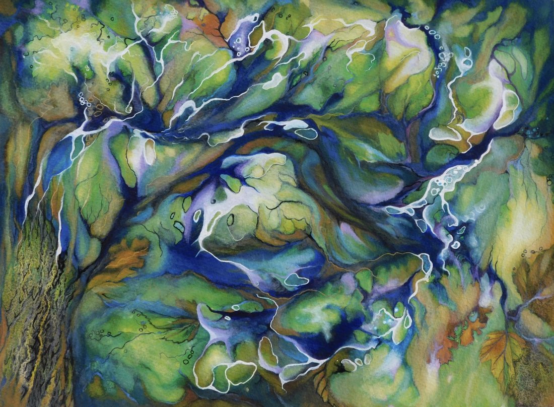 "A Tree of Life"  by Magda Holden - Mix Media on paper	2022 . painting (1 of 3)