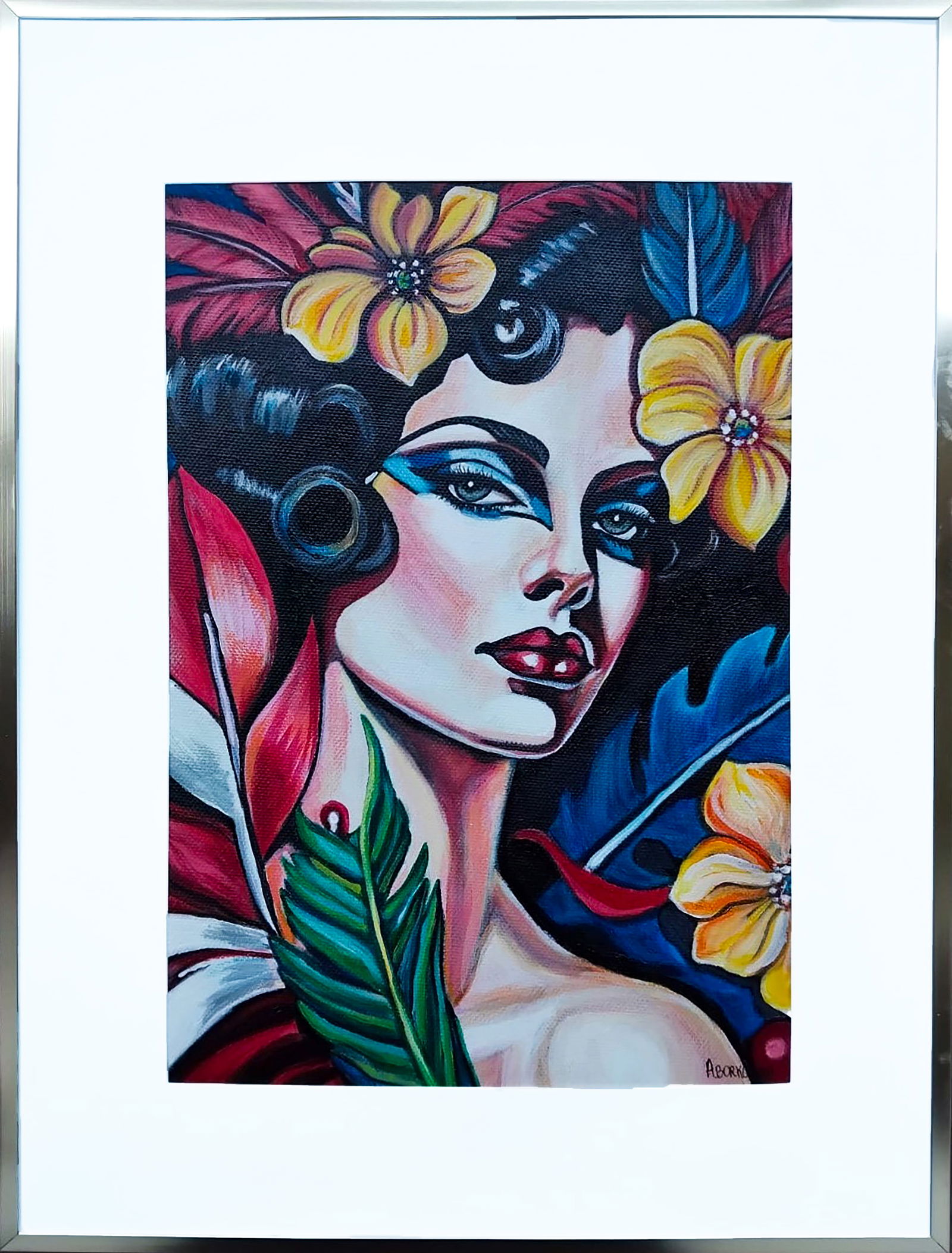 The Blooming Look by Anna Borkowska created in 2024 Acrylic on canvas Artwork Signed located in (1 of 5)
