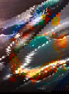 A CRADLE FOR STARS By LYNDA COCKSHOTT Acrylic on canvas 2021: SHIPS FROM UK, Artist Bio--My name is Lynda Cockshott and I live in the North West of England in the county of Lancashire. My husband and I are both retired nowWhen I finally retired I promissed mysel