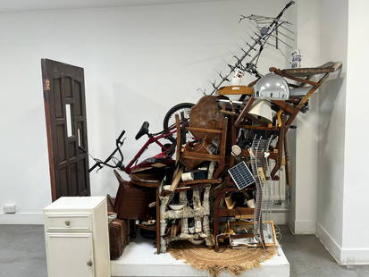We Are… By SereneStation Found object sculpture 2025: SHIPS FROM KENT UK. Title--„We Are…“Description-A large piece made out of antique furniture, that was either abandoned on the side of the road, collected from people who no longer needed them or