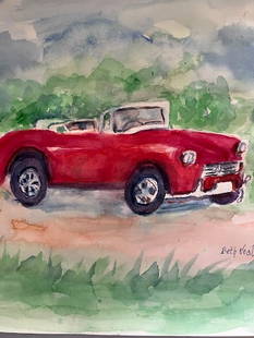 MG MIDGET Vintage Car By Beth Neal WATERCOLOUR 2025: SHIPS FROM Cambridge - I love to paint vintage cars.My daughter had one of these.They are the most beautiful vintage carThis painting comes unframed.Artist BioBeth exhibits widely with paintings held