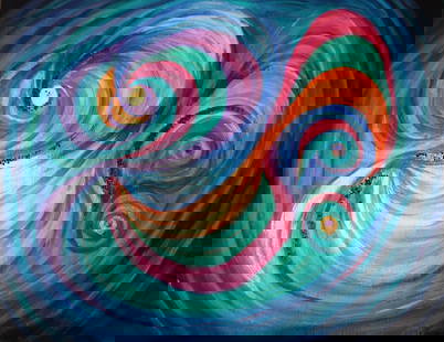 SWIRLS By LYNDA COCKSHOTT Acrylic 2025: SHIPS FROM UK. DescriptionI love to get the feel of movement into my work, whether it is the swish of a ladies skirt ,or the slink of a tiger waiting to pounce, or maybe the feel of the wave as it cli