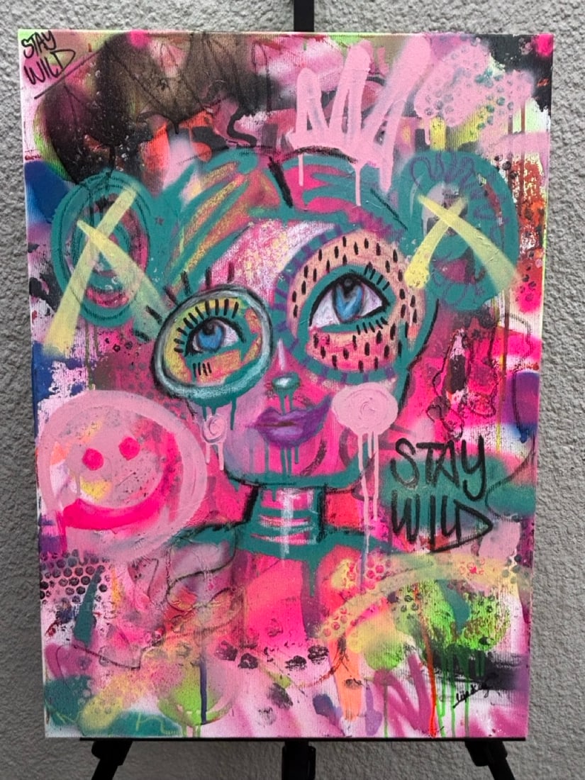 Unraveling Lyndsey Evison Mixed media, spray paint, oil pastels, acrylic paint 2025 (1 of 4)