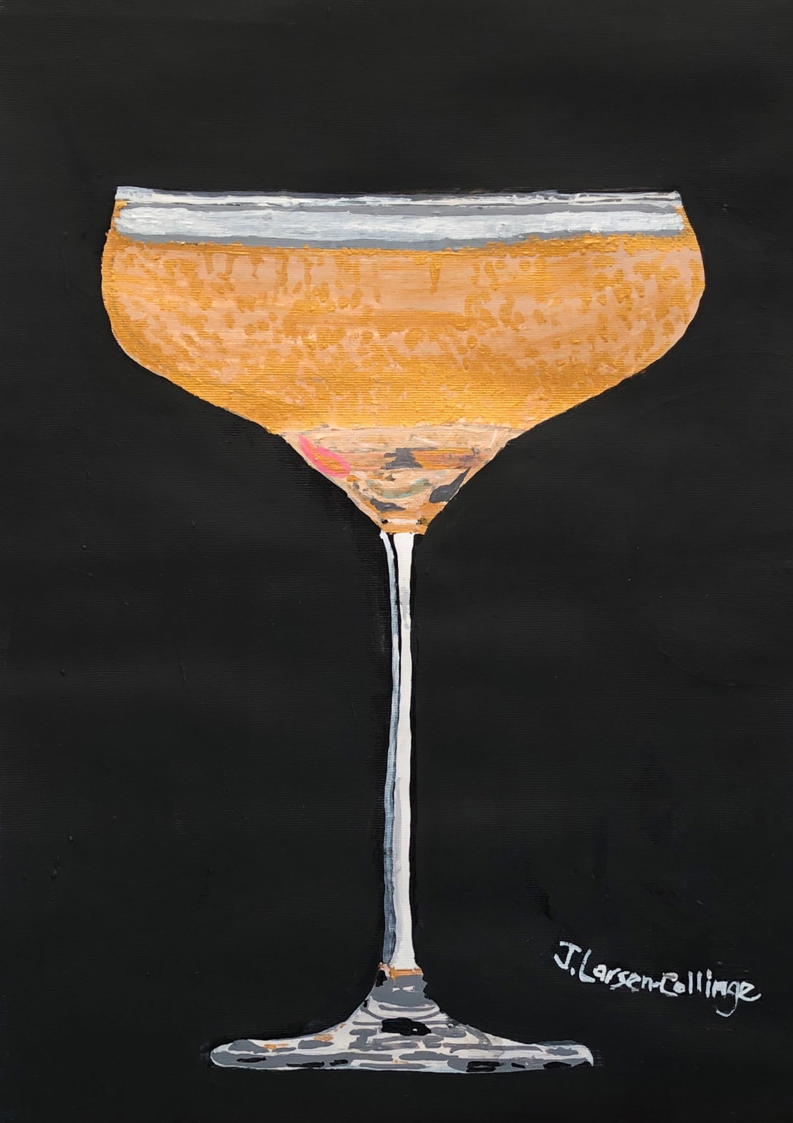 Champagne Coupe By J Larsen-Collinge Acrylic 2023: SHIPS FROM Gibraltar Nothing says luxury, like an old- fashioned coupe of champagne.