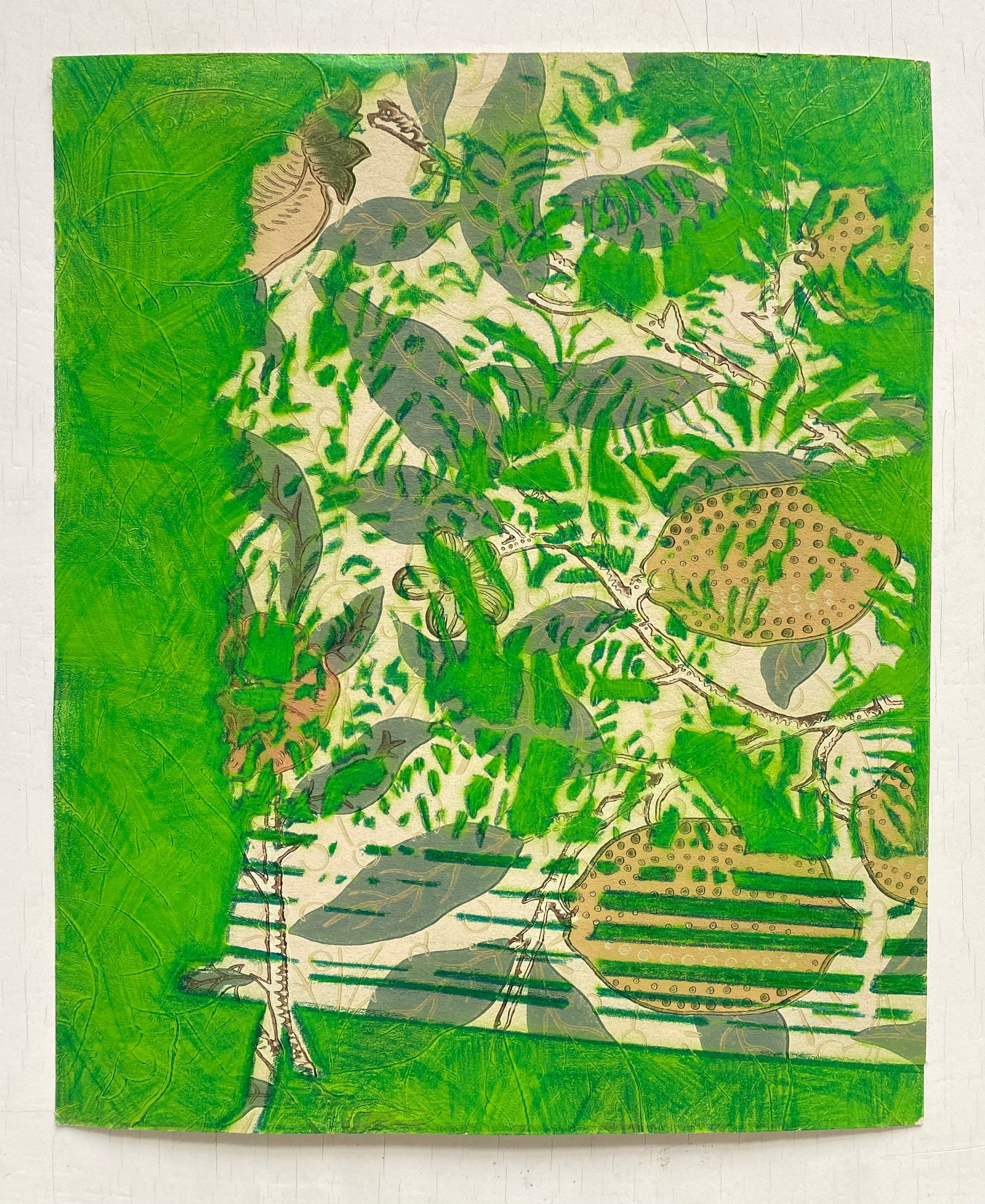 22-William Morris, Green Monstera and Bench By Renata Fernandez Spray paint, acrylic, coloured (1 of 1)