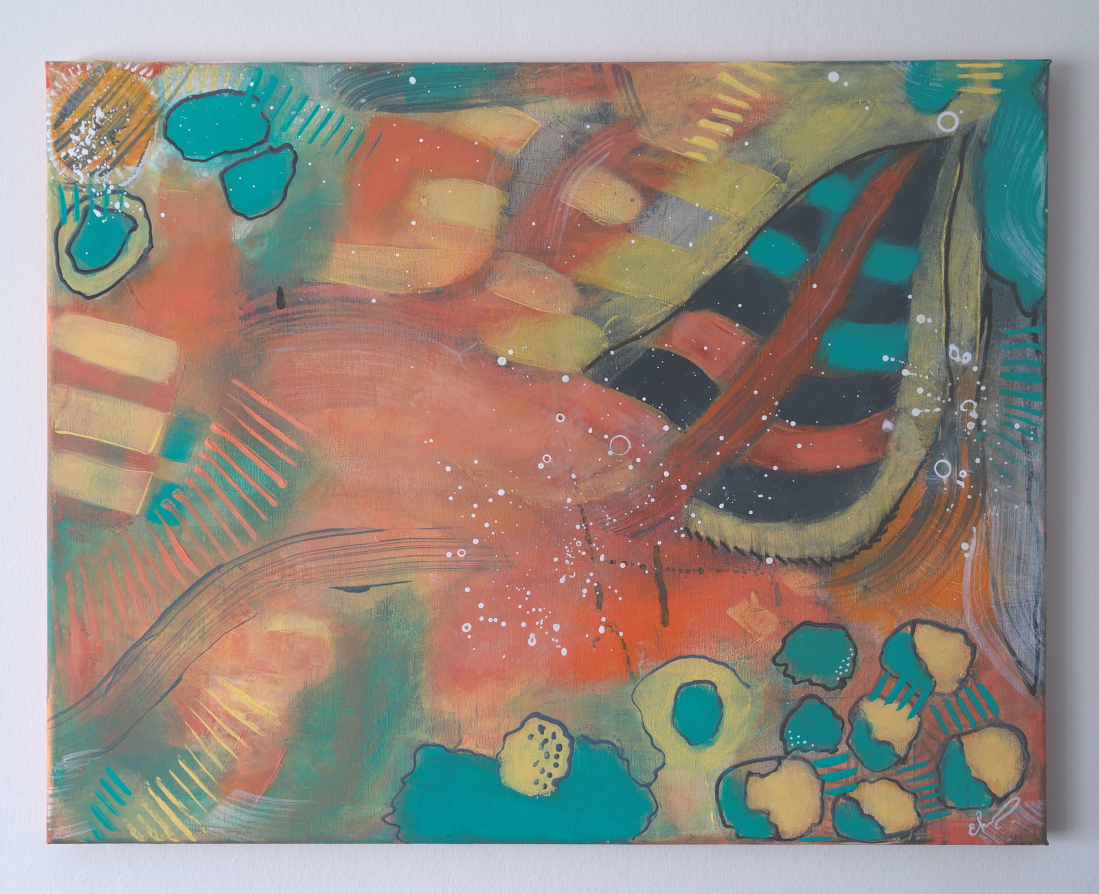 Unmapped Currents By Olena Hastilow acrylic on thin canvas 2026 (1 of 3)