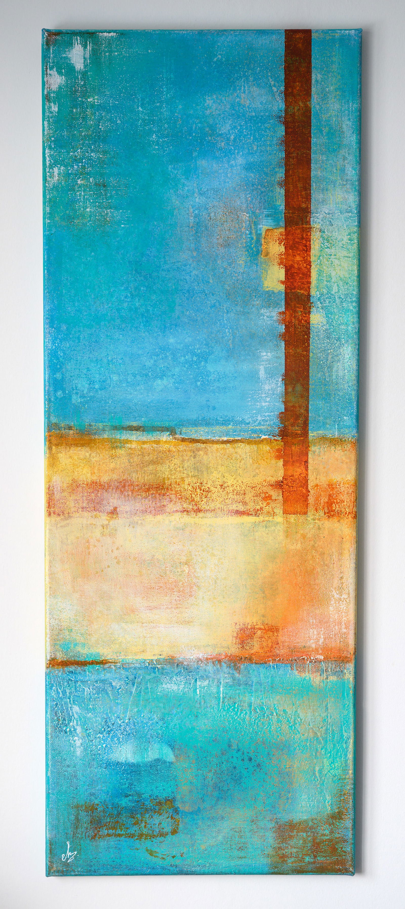 Vertical Decay By Olena Hastilow Acrylic and texture on thin canvas 2025 (1 of 3)