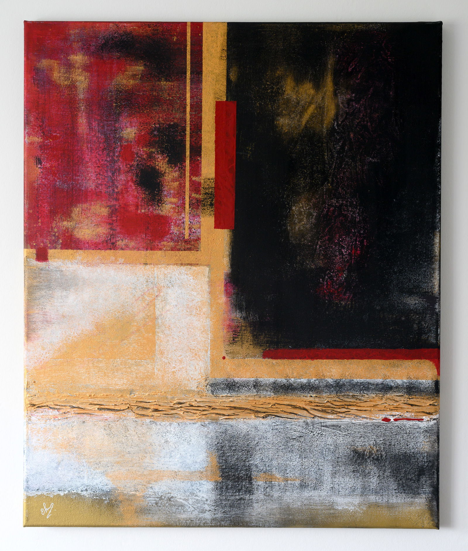 Holding Pattern By Olena Hastilow Acrylic and texture on thin canvas 2025 (1 of 3)