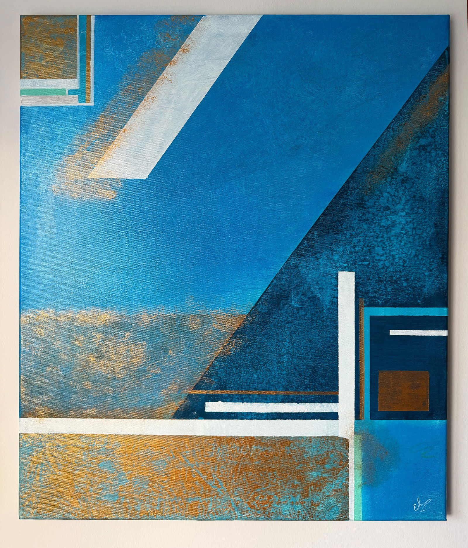 Diagonal feelings. By Olena Hastilow Acrylic on thin canvas. 2025 (1 of 3)